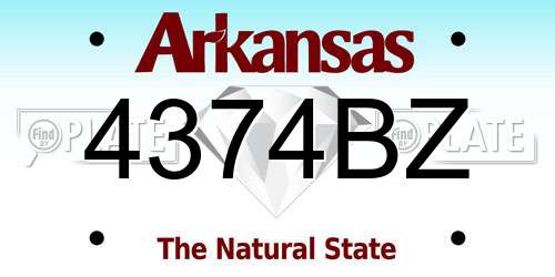 4374BZ Arkansas License Plate