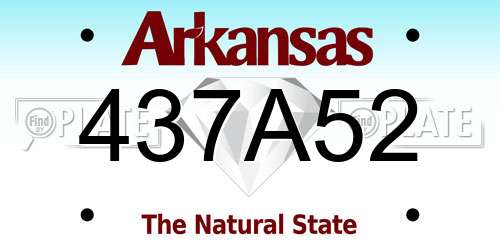 437A52 Arkansas License Plate