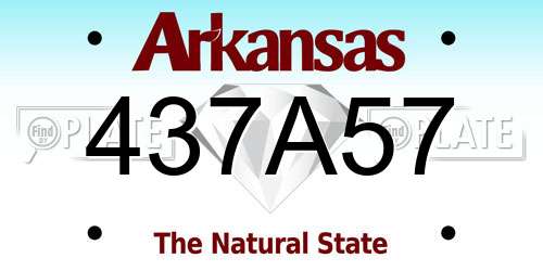 437A57 Arkansas License Plate