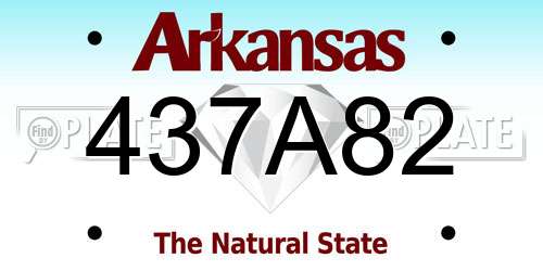 437A82 Arkansas License Plate