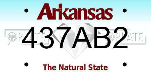 437AB2 Arkansas License Plate