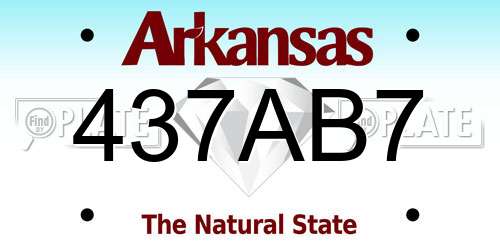 437AB7 Arkansas License Plate
