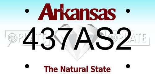 437AS2 Arkansas License Plate