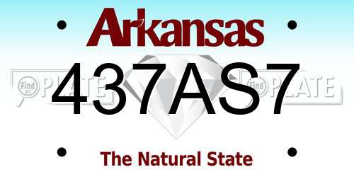 437AS7 Arkansas License Plate