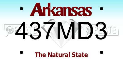 437MD3 Arkansas License Plate
