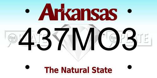 437MO3 Arkansas License Plate