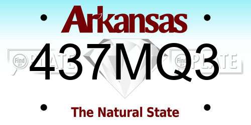 437MQ3 Arkansas License Plate