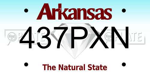 437PXN Arkansas License Plate