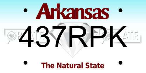 437RPK Arkansas License Plate