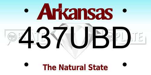 437UBD Arkansas License Plate