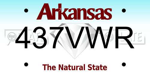 437VWR Arkansas License Plate
