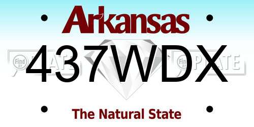 437WDX Arkansas License Plate