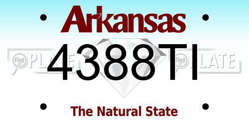 4388TI Arkansas License Plate