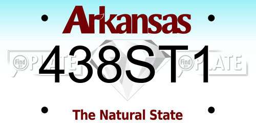 438ST1 Arkansas License Plate