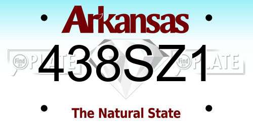 438SZ1 Arkansas License Plate