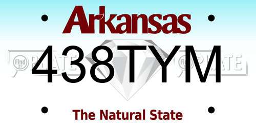 438TYM Arkansas License Plate