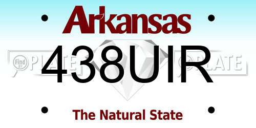 438UIR Arkansas License Plate