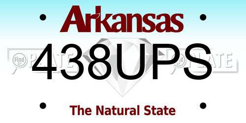 438UPS Arkansas License Plate