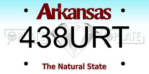 438URT Arkansas License Plate