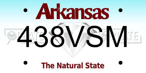 438VSM Arkansas License Plate
