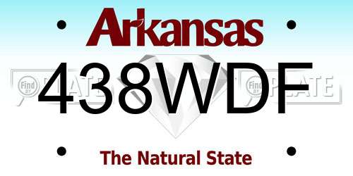 438WDF Arkansas License Plate