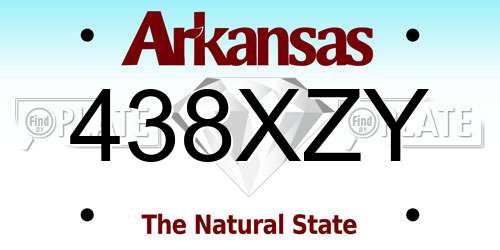 438XZY Arkansas License Plate