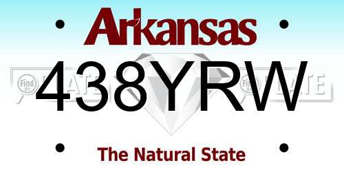 438YRW Arkansas License Plate