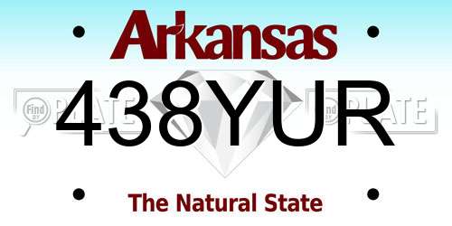 438YUR Arkansas License Plate