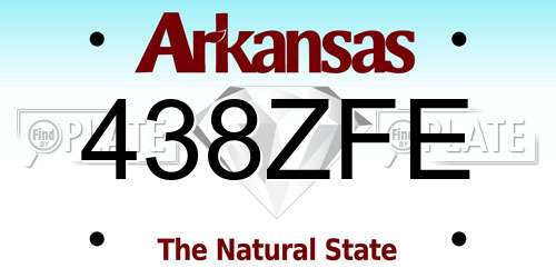 438ZFE Arkansas License Plate