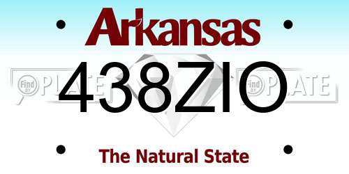 438ZIO Arkansas License Plate