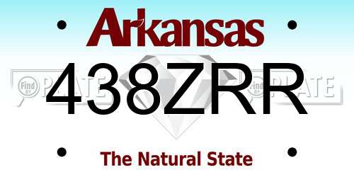 438ZRR Arkansas License Plate