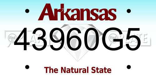 43960G5 Arkansas License Plate