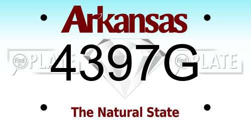 4397G Arkansas License Plate