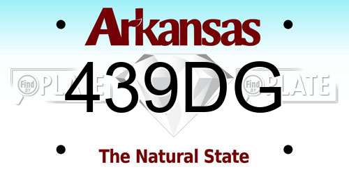 439DG Arkansas License Plate