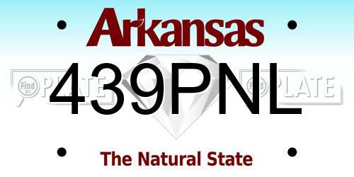 439PNL Arkansas License Plate
