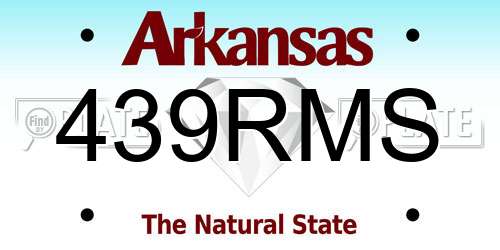 439RMS Arkansas License Plate