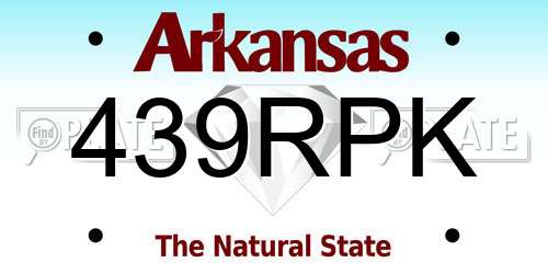 439RPK Arkansas License Plate