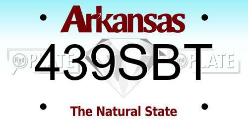 439SBT Arkansas License Plate