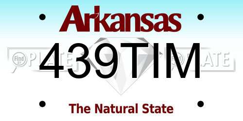 439TIM Arkansas License Plate