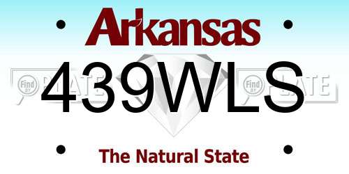 439WLS Arkansas License Plate