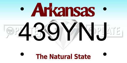439YNJ Arkansas License Plate