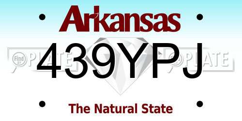 439YPJ Arkansas License Plate