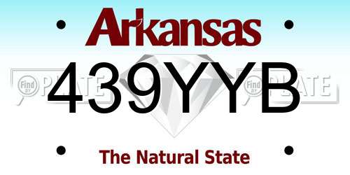 439YYB Arkansas License Plate