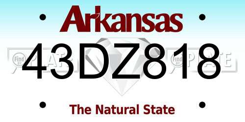 43DZ818 Arkansas License Plate
