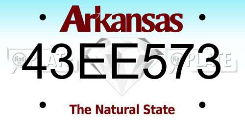 43EE573 Arkansas License Plate