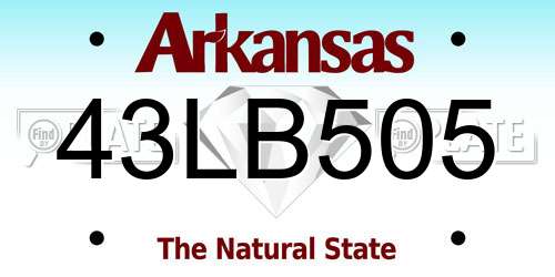43LB505 Arkansas License Plate