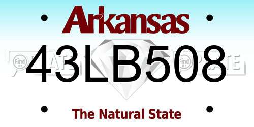 43LB508 Arkansas License Plate