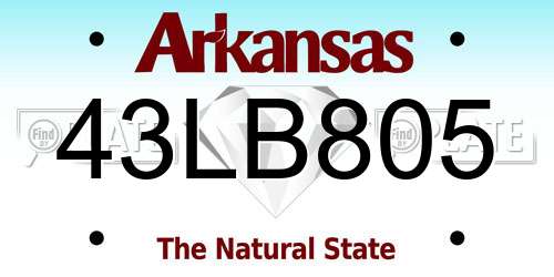 43LB805 Arkansas License Plate