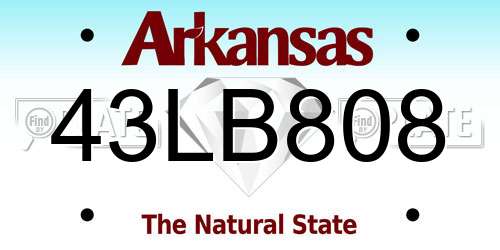 43LB808 Arkansas License Plate