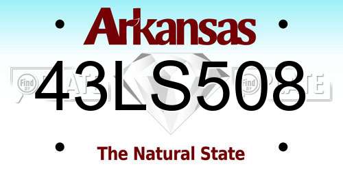 43LS508 Arkansas License Plate